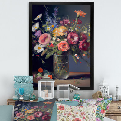 «Retro Still Life with Blossoming Wildflowers II», reproduction sur toile