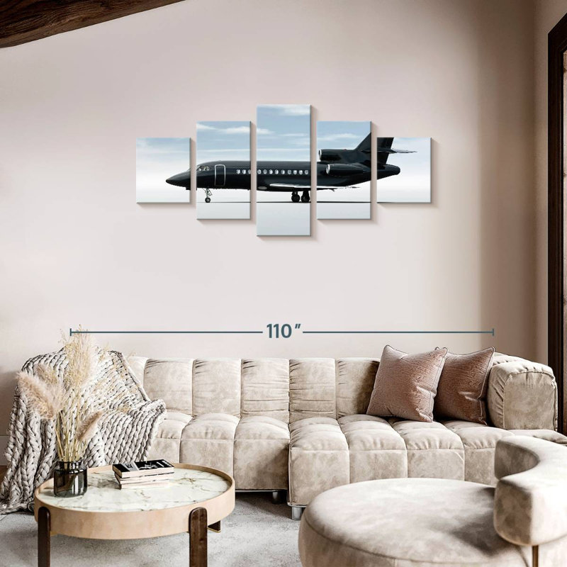 Sleek Business Jet, 34" H x 74" W
