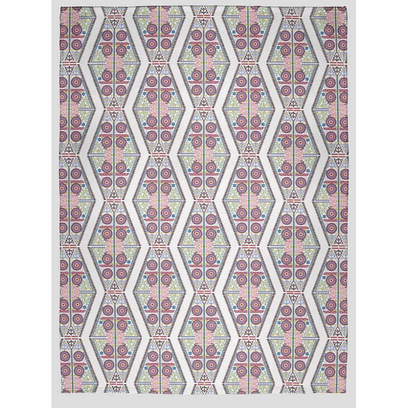 Jeté détaillé Geo Spring, Motif géométrique mauve discret, L 50 po x L 60 po