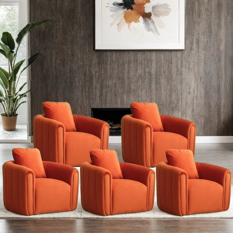 Fauteuil d'appoint rembourré 30,5 po, Orange, 5