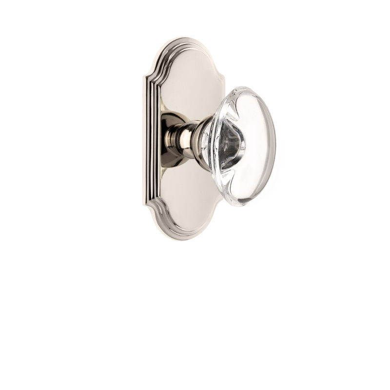 Double porte-plaque en cristal Grandeur, Nickel poli