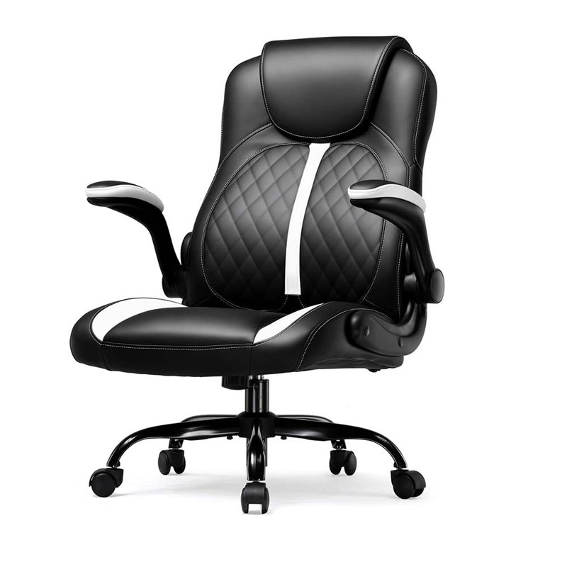 Gaming Chair With Flip-Up Armrest, Video Gaming Chair With Rocking Function, Ergonomic Computer Gaming Chair With High-Density Sponge And Adjustable Height
