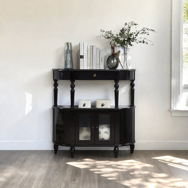 Console American Retro, H 35,43 po x l 31,5 po x P 11,81 po, Noir