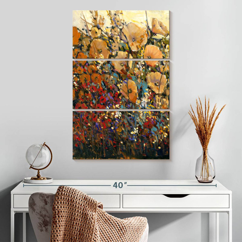 Harnek, fleurs vives et audacieuses I, H 32 po x l 20 po