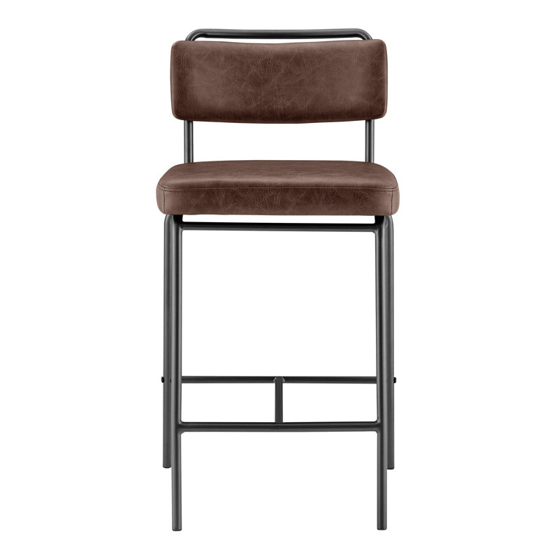 Wyett Upholstered Counter Stool, Dark Brown