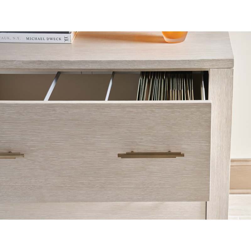 Hewitt 2-Drawer Lateral Filing Cabinet, Light Taupe/Champagne 