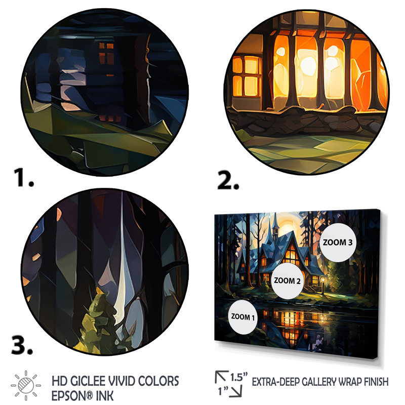 Lake House Garden Gateway 4 - art mural paysage, Cadre flottant noir, H 24 po x l 32 po x P 1 po