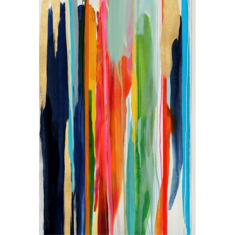 Chromatic Falls Painting by Mari Urasawa, Glass Coat, 60" H x 40" W