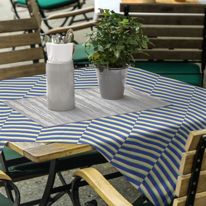 Rayures fracturées Nappe, Bleu / Vert / Jaune