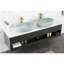 24 po Lavabo vasque de salle de bain rectangulaire - ABS bleu, installation au-dessus du comptoir, évier à la décoloration efficace, ovale 24 po x 14 po, matériau lisse, à égratignures et à la décoloration, drainage rapide de l'eau