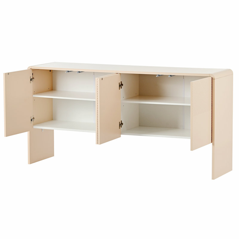 Minimalist Style 60"L Large Storage Space Sideboard, Apricot Cream
