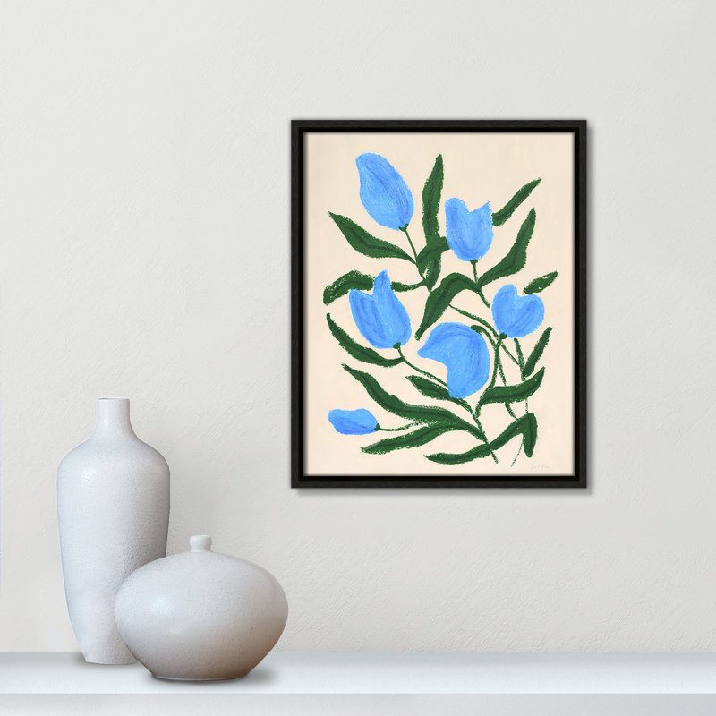 «Colette Blue Tulips Print» par Camilla Bergqvist, Espresso, H 15,5 po x l 12,5 po