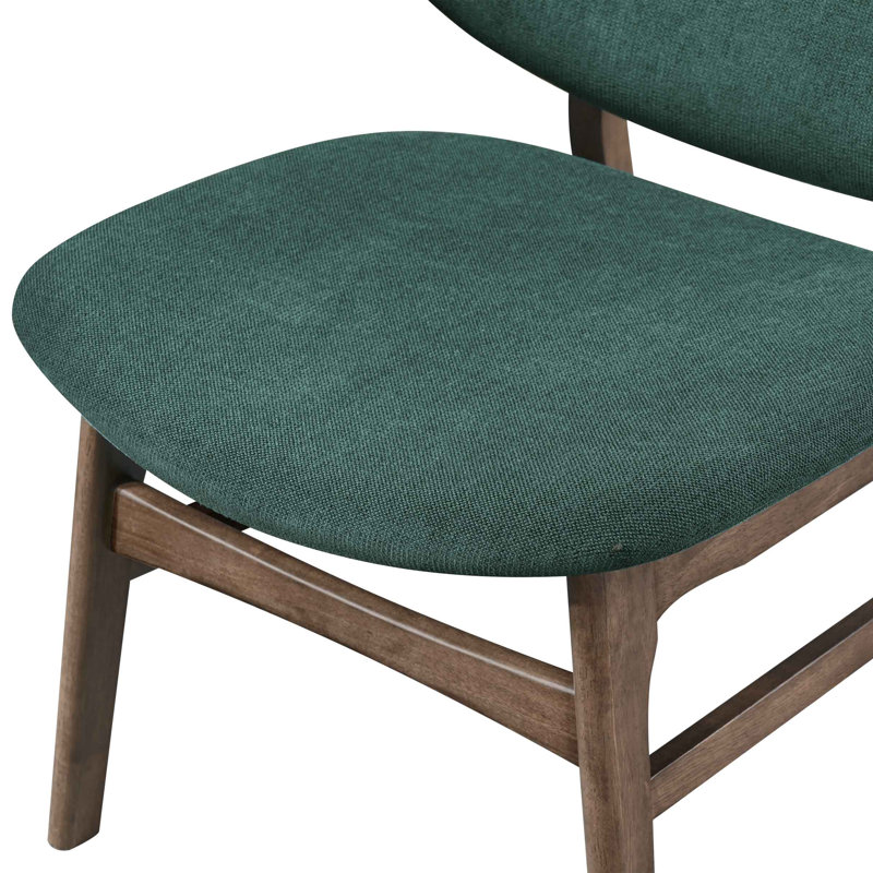 Lorrisa Wood Upholstered Side Chair, Green Polyester
