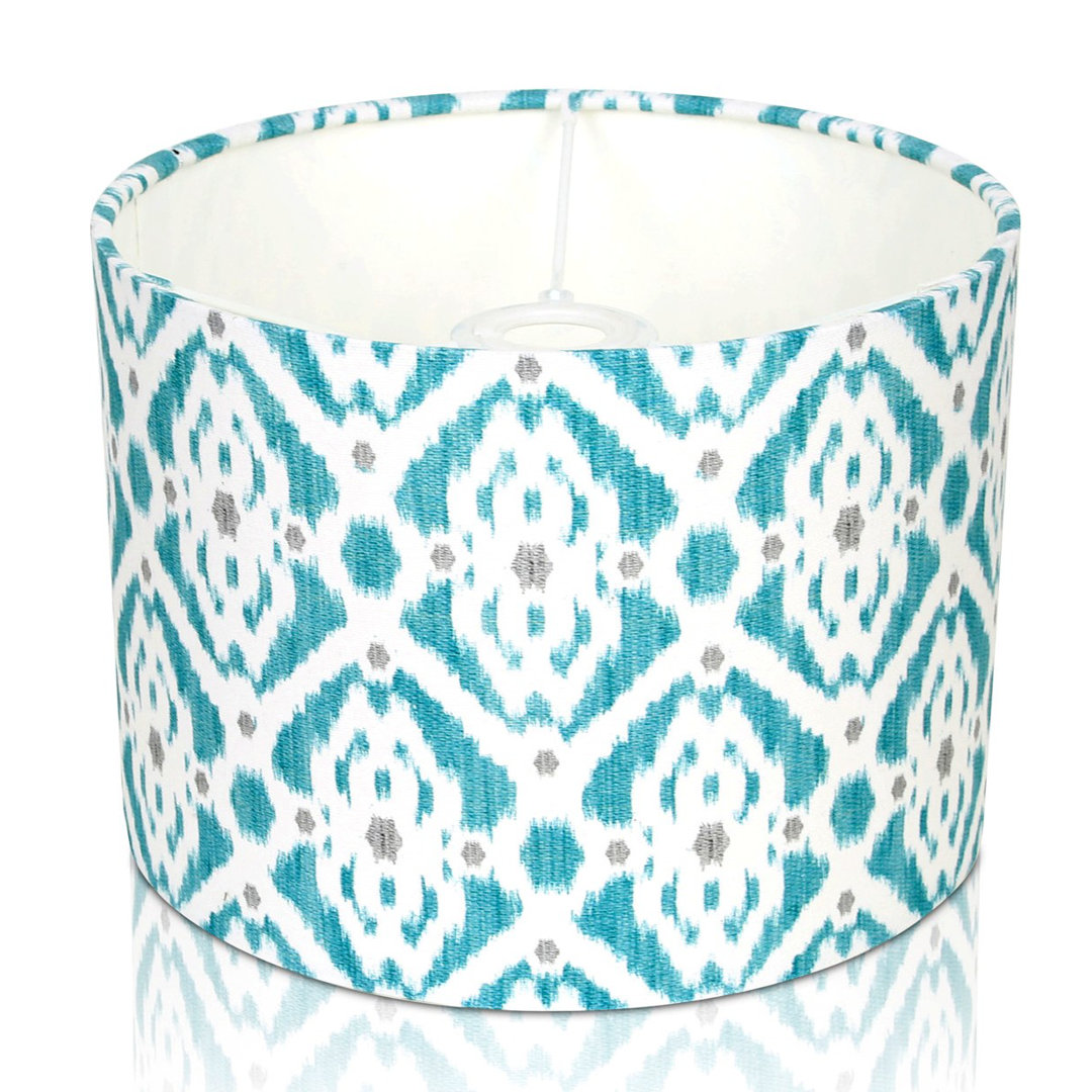 10"  Ikat Teal And Grey Dots