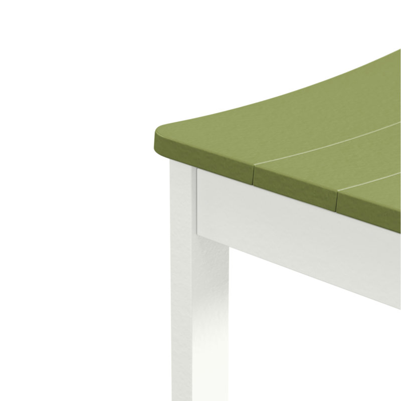 Tabouret de bar sans dossier Shoreline, Blanc / vert palmier