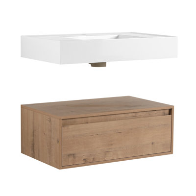 30 inch Wall-Mounted Bathroom with Resin Sink