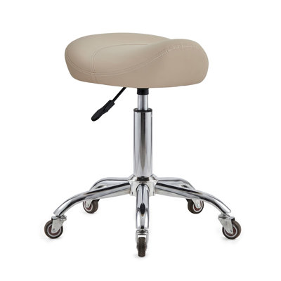 Swivel Upholstered Bar Stool with Iron Frame