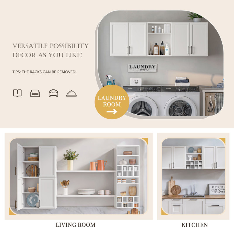 63''W X 12''D X 21.7''H Kitchen Wall Cabinet Set
