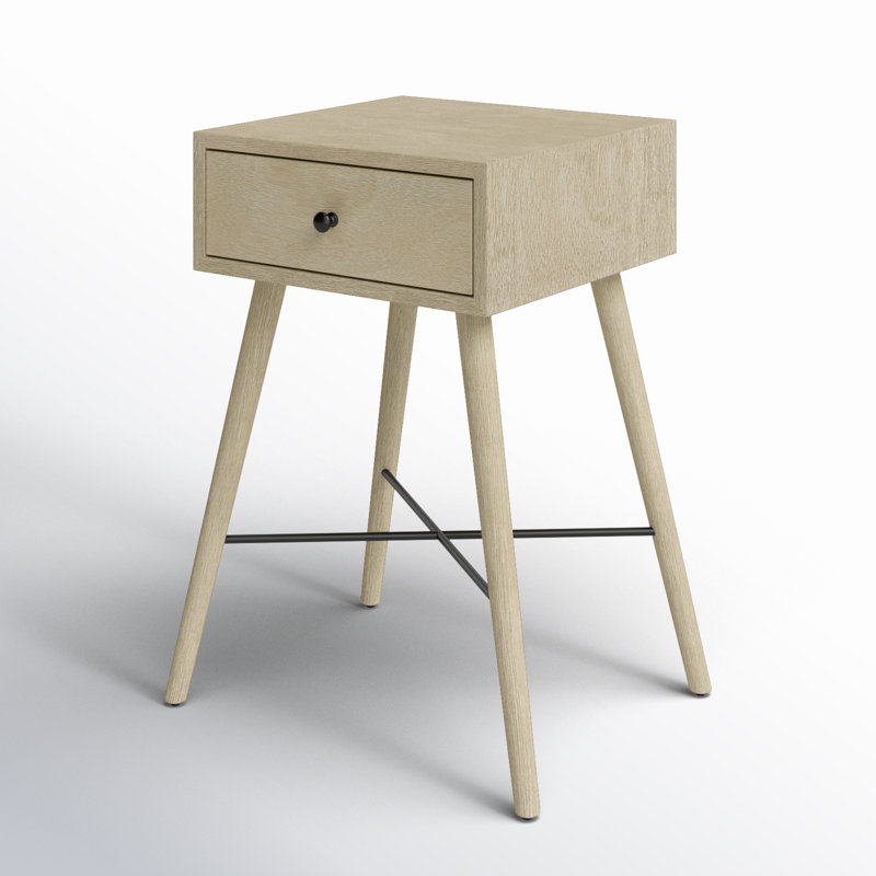 Table de chevet 1 tiroir Chaya, Beige