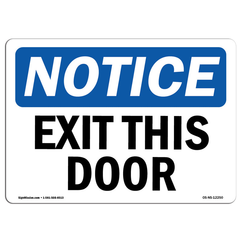 Exit This Door Sign