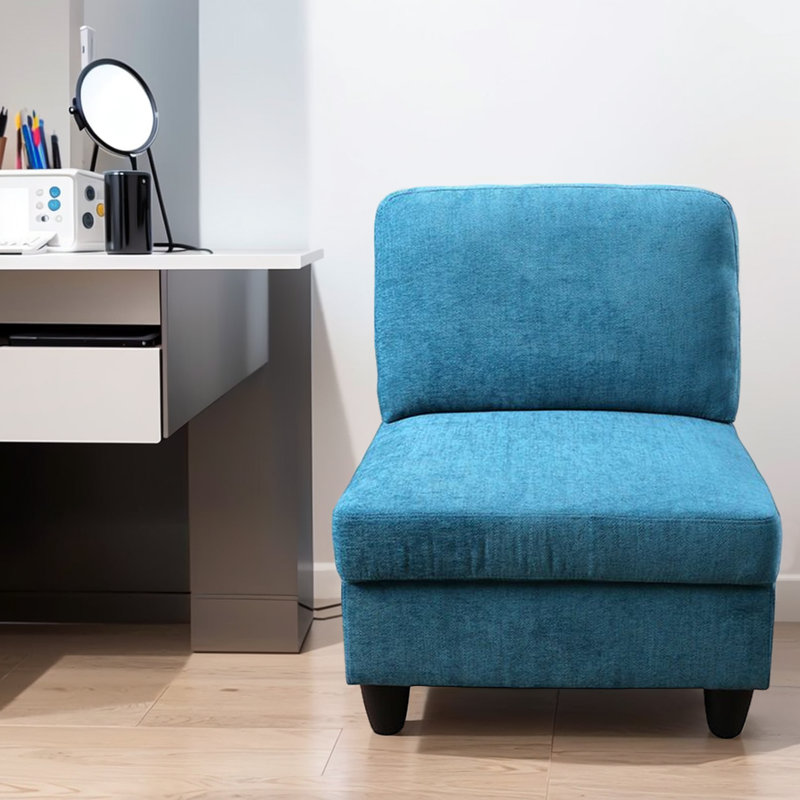 Chaise d'appoint rembourrée - Flanelle bleue