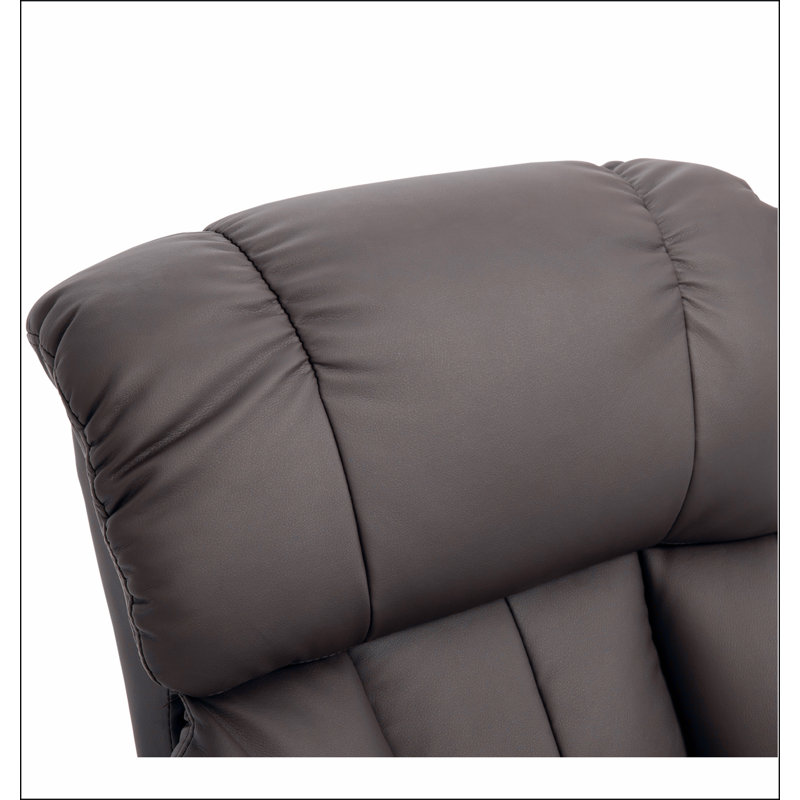 Massage Recliner Chair with Ottoman, 360° Swivel Recliner and Footstool, PU Leather Reclining