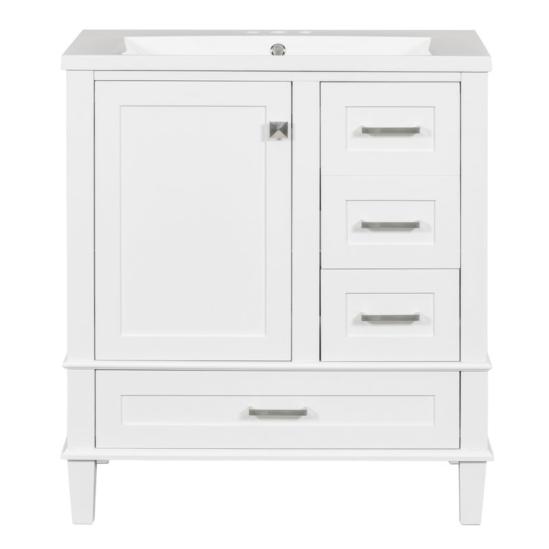 18.09'' Single Bathroom Vanity with Sink Top , White