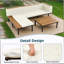 Ensemble de meubles de patio de luxe avec coussins amovibles et table basse, canapé en bois d'acacia en forme de L avec table d'appoint, canapé modulaire d'extérieur pour la cour, véranda, beige-146669027