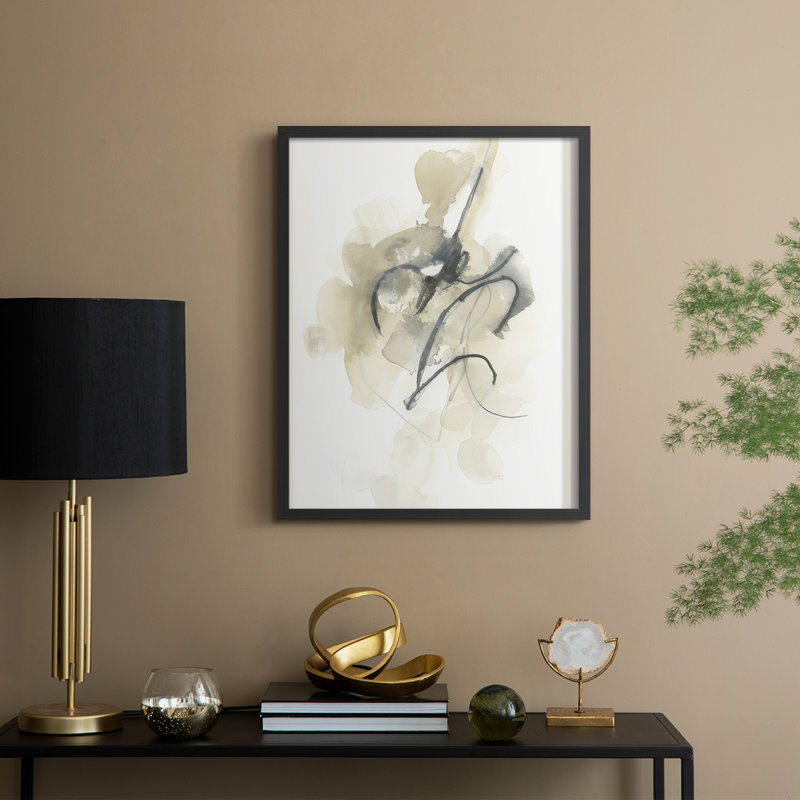 «Arruga II», reproduction encadrée - bois massif, Noir, noir, noir, noir, H 15 po x l 12 po