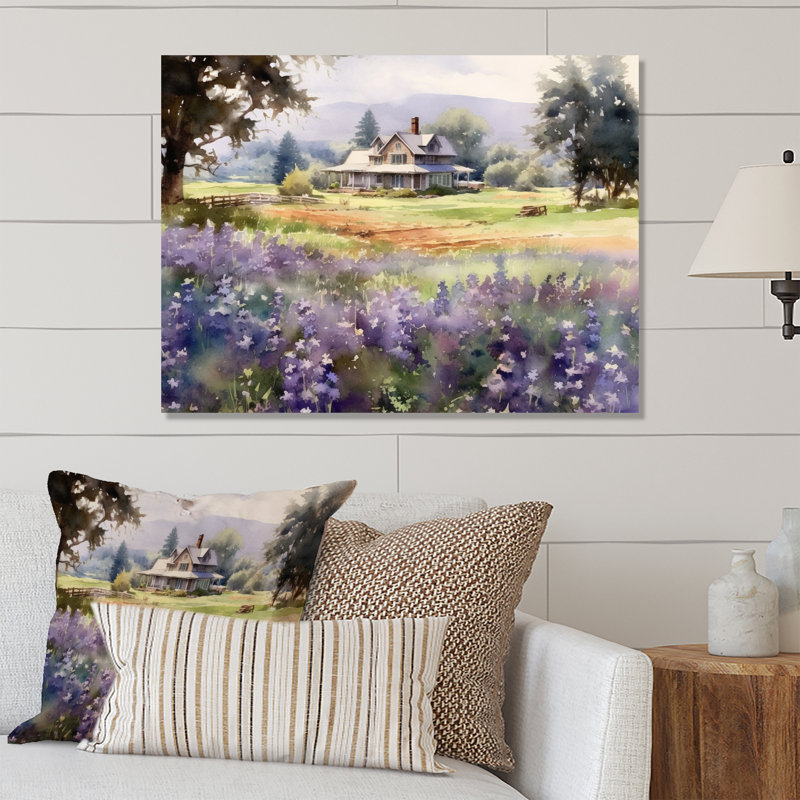 Décoration murale en métal Calming Lavender Hues IV - Paysages, H 12 po x l 20 po x P 1 po