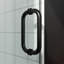 Porte de douche sans cadre l 28 po x H 72 po - verre trempé de 3/8 po (10 mm), balançoire simple articulée, installation réversible, finition noir mat