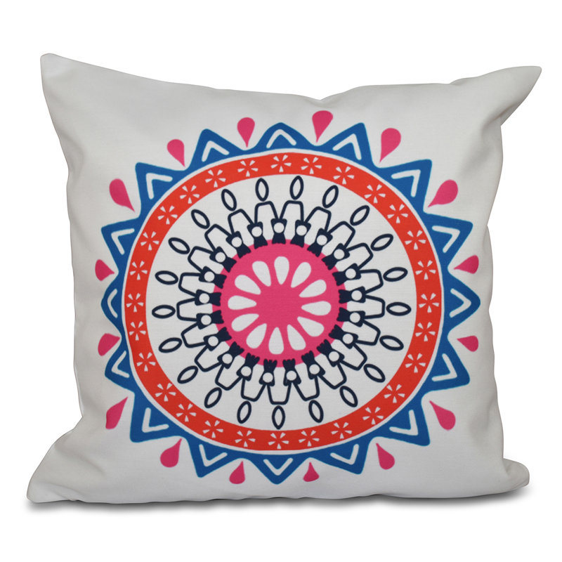Housse et insert de coussin Happy Hippy, Bleu, H 18 po x l 18 po