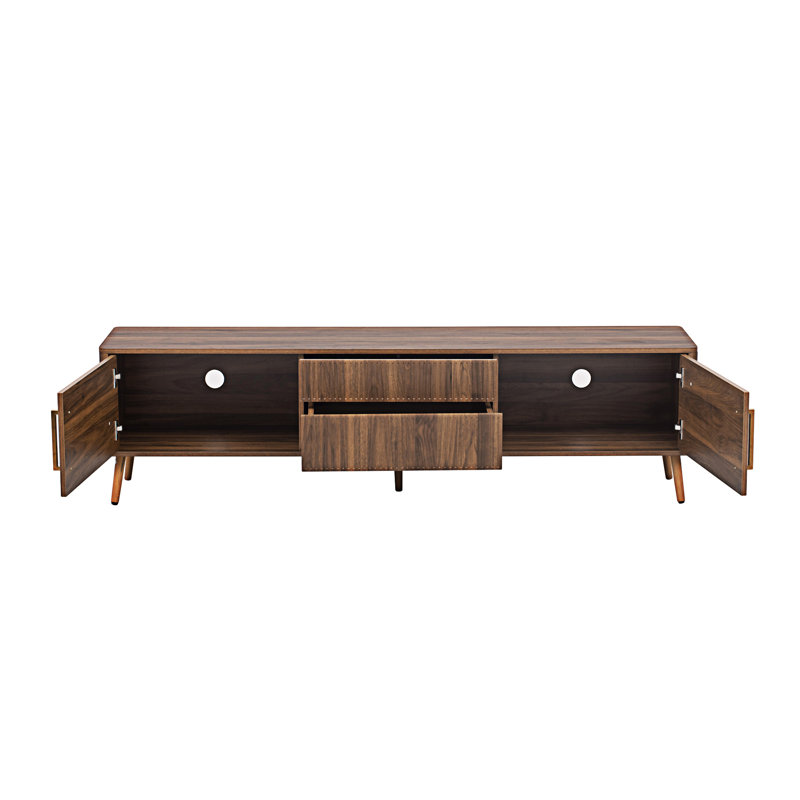 Mid Century TV Stand With 2 Drawers