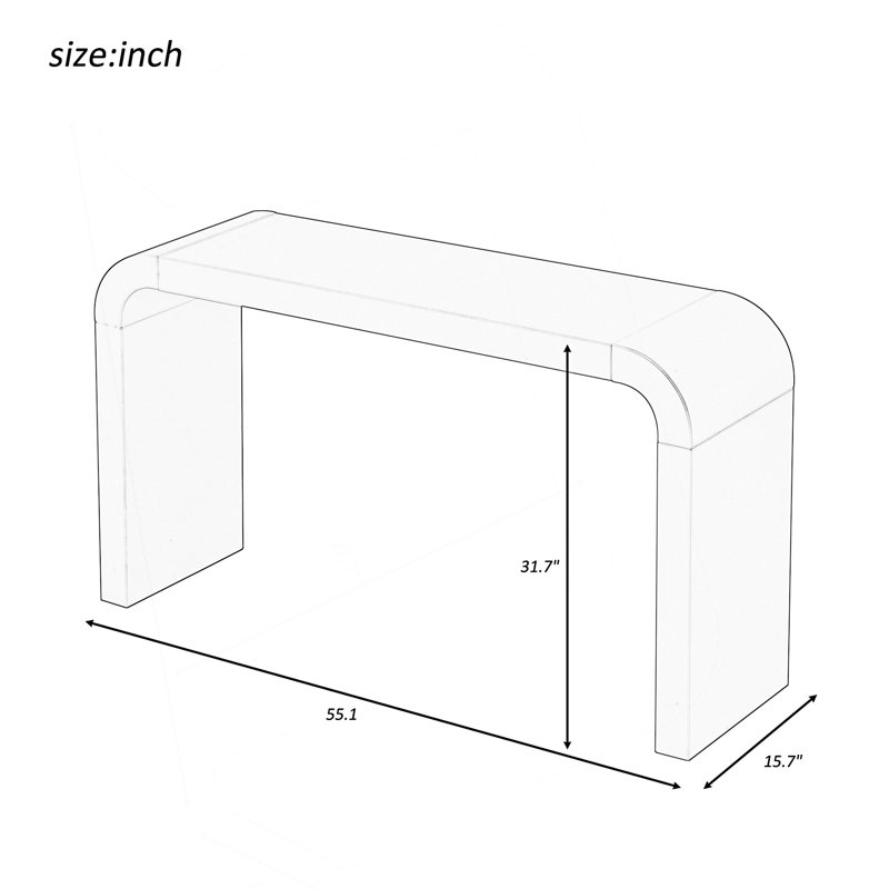 Table d'entrée moderne et minimaliste avec deux pieds, Blanc