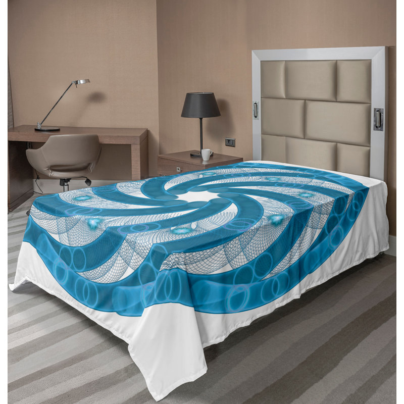 Ambesonne Print Top Flat Sheet, Twin XL Flat Sheet, Blue Abstract 1