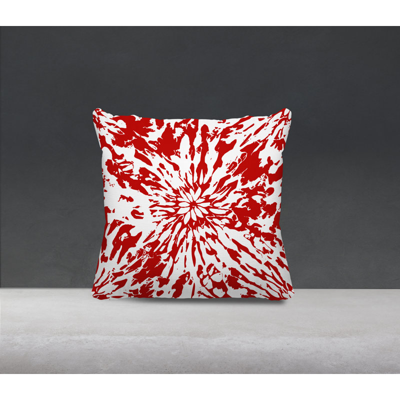 Coussin Percil, H 15 po x l 15 po, Rouge / blanc