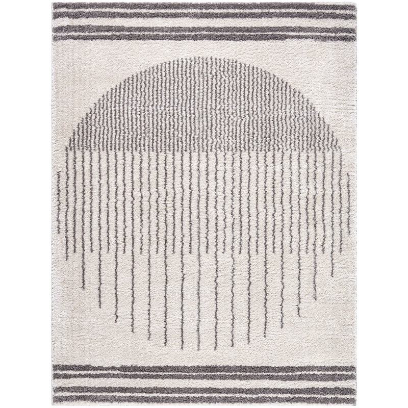 Machine Washable Shaggy Boho Charcoal Area Rug, Rectangle 160 x 213cm
