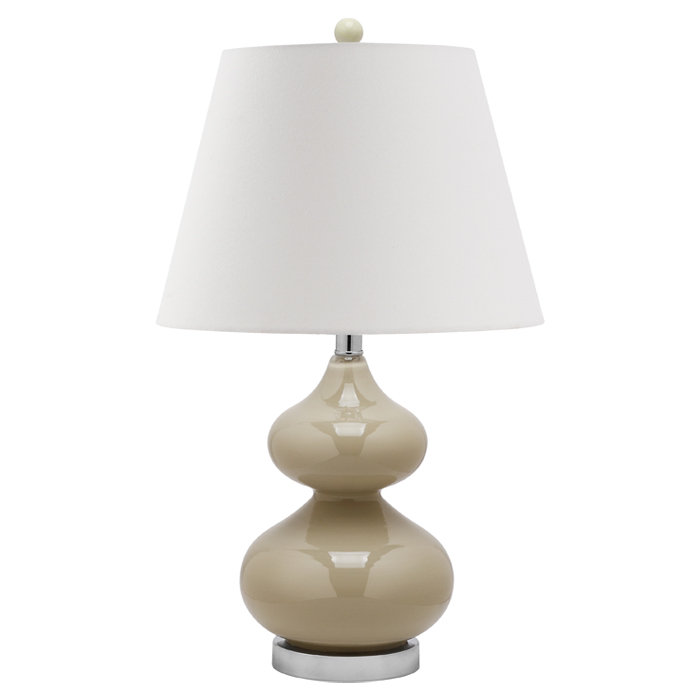 Courtney Glass Table Lamp, Taupe