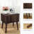 Mid-Century Nightstand With Gold Handle, Compact Bedside Table With Drawer & Solid Wood Legs For Small Spaces-1402540808