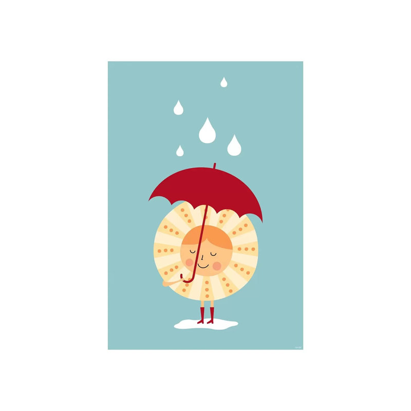 Soleil sous la pluie - impression, Pas de tapis, H 60 po x l 40po x P 1,5 po, Toile tendue