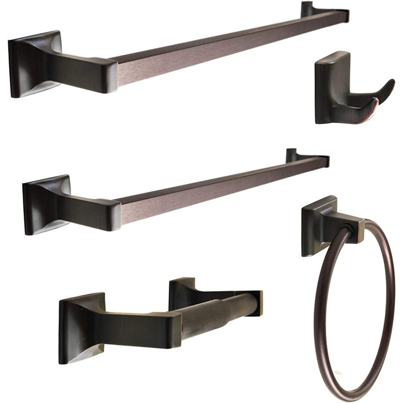 5 - Piece Bathroom Hardware Set, Oil Rubbed Bronze