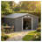 Dark Gray Steel Outdoor Storage Shed with Lockable Doors and Ventilation-128977516
