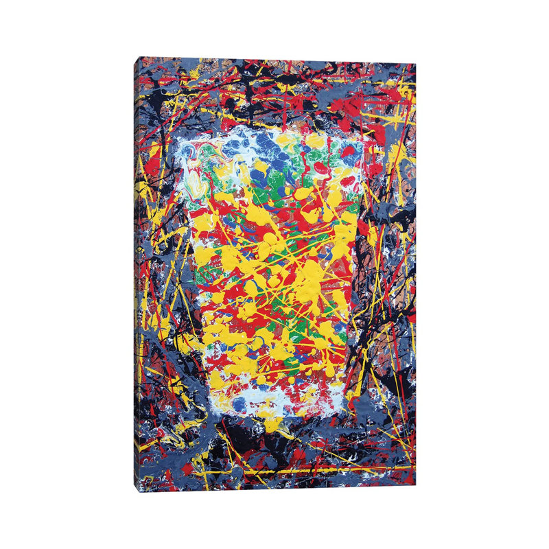 «Pollock Pint» par Scott Clendaniel - peinture sur toile tendue, H 18 po x l 12 po x 1,5 po