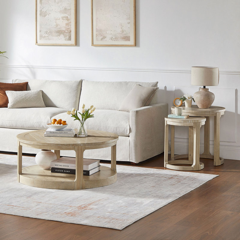 Ensemble de tables basses 24 "2PCS, Chêne