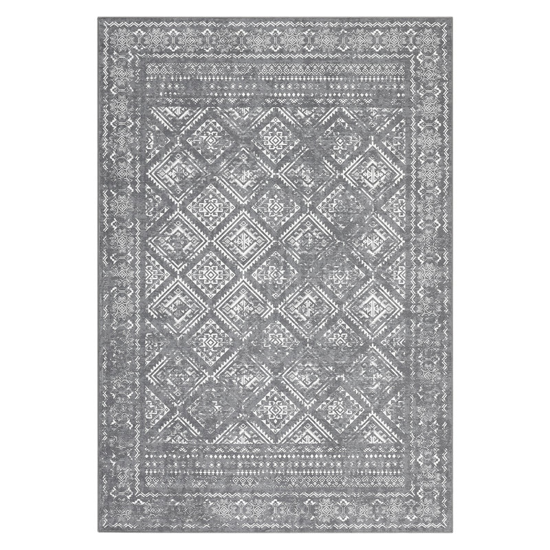 Elegant Oriental Machine Washable Rug with Rubber Anti-Slip Backing Ideal for Living Room, Dining Room, Bedroom, Office & Playroom
