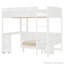 Lit mezzanine double avec bureau pivotant, canapé et lumières DEL-1973165928