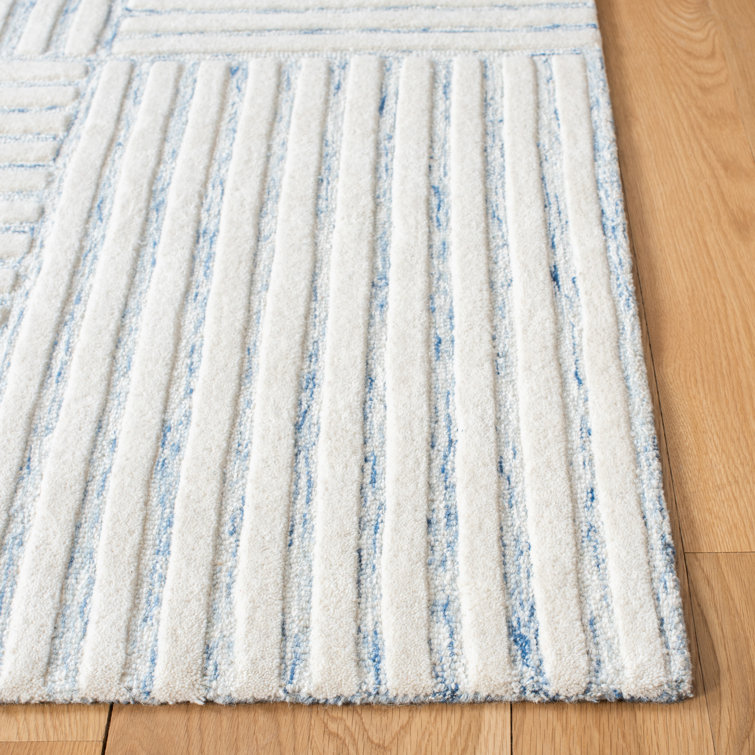 Birch Lane™ Fredi Abstract Hand Tufted Wool/Cotton Area Rug in Light  Blue/Ivory, Wayfair