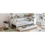 Lit de jour en bois blanc antique avec rangement spacieux et bureau, tiroir simple-791484506
