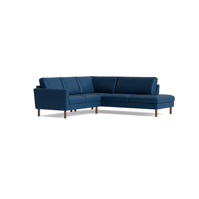 Laguna Sectional, Right Hand Facing, Leather - Deep Blue