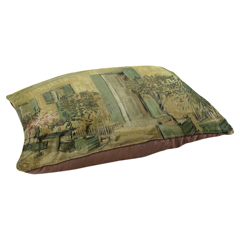 Coussin pour chien asnieres entry of a dog Burk, Moyen (l 42,5 po x P 32,5 po x H 4 po), Vert / Jaune